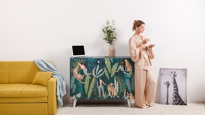 Тумба Mobi Либера 16.230.01 (бензин 0244 SU/белый PE шагрень)