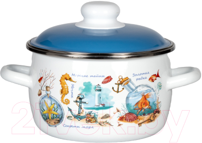 Кастрюля СтальЭмаль Золотая рыбка / 6RС201М - фото