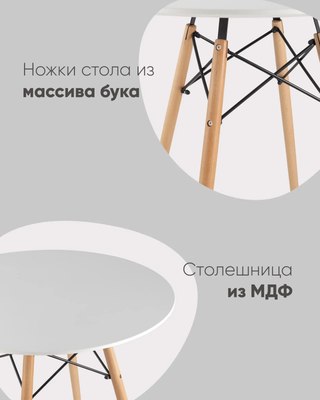 Обеденный стол Stool Group Eames DSW D70 (белый)