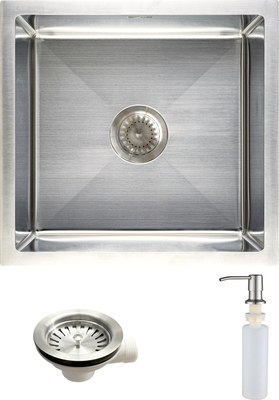 Мойка кухонная AKS Прямоугольная PVD покрытие универсальная 52x45 - фото