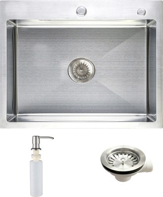 Мойка кухонная AKS Прямоугольная PVD покрытие 58x45 - фото