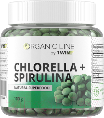 Комплексная пищевая добавка 1WIN С хлореллой и спирулином в таблетках - фото