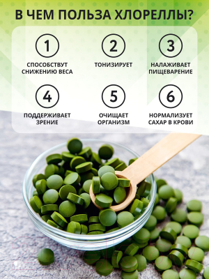 Пищевая добавка 1WIN Хлорелла в таблетках