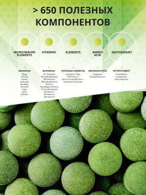 Пищевая добавка 1WIN Хлорелла в таблетках