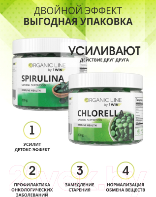 Пищевая добавка 1WIN Хлорелла в таблетках