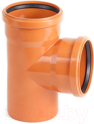 Тройник наружной канализации Хемкор НПВХ DN110x110 87 - фото