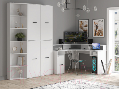 Комплект мебели для кабинета Интерлиния Skill-B (белый платинум/белый платинум)