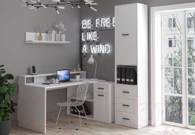 Комплект мебели для кабинета Интерлиния Skill-C (белый платинум/белый платинум)