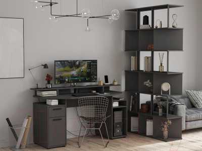 Комплект мебели для кабинета Интерлиния Skill-D (антрацит/антрацит)