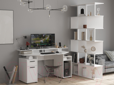 Комплект мебели для кабинета Интерлиния Skill-D (белый платинум/белый платинум)