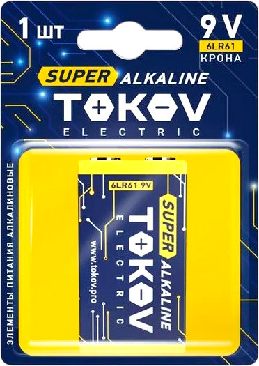 Батарейка Tokov Electric 6LR61 TKE-ALS-6LR61/B1 - фото