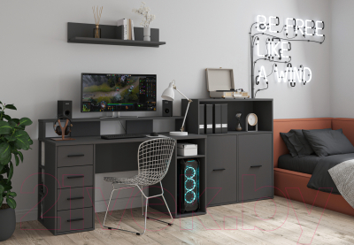 Комплект мебели для кабинета Интерлиния Skill-E (антрацит/антрацит)