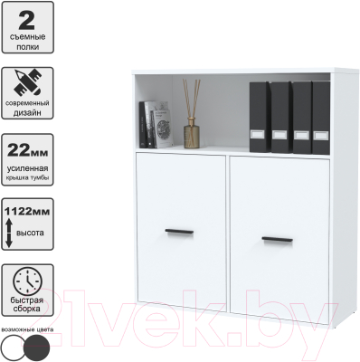 Комплект мебели для кабинета Интерлиния Skill-E (белый платинум/белый платинум)