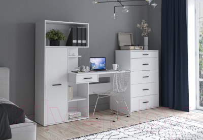 Комплект мебели для кабинета Интерлиния Skill-F (белый платинум/белый платинум)