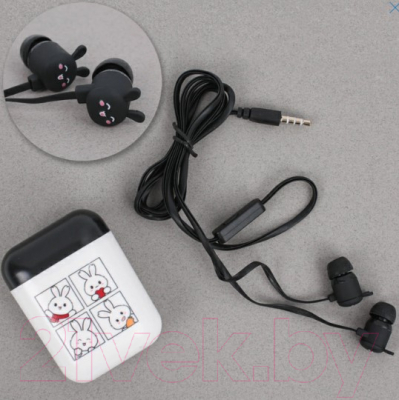 Наушники-гарнитура Darvish Зайки с чехлом / DV-H-1825