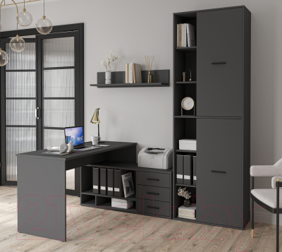 Комплект мебели для кабинета Интерлиния Skill-G(P) (антрацит/антрацит)