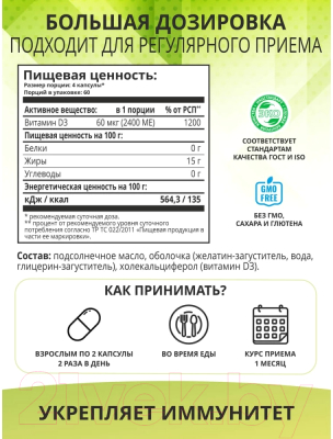 Витамин 1WIN D3 2400 ME