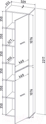 Шкаф-пенал Интерлиния Skill-21 (2)