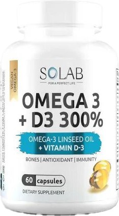 Мультивитаминный комплекс SOLAB Омега 3 и витамин Д3 600 МЕ - фото
