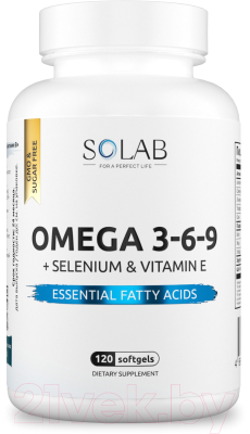 Жирные кислоты SOLAB Omega 3-6-9 с селеном, витамином Е - фото