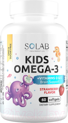 Мультивитаминный комплекс SOLAB Детский с витаминами D, E и Omega-3 - фото