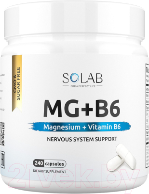 Комплексная пищевая добавка SOLAB Магний+витамин В6 - фото