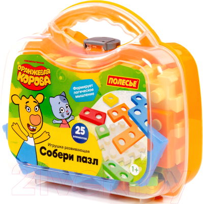 Конструктор Полесье Оранжевая корова. Собери пазл / 04585 - фото