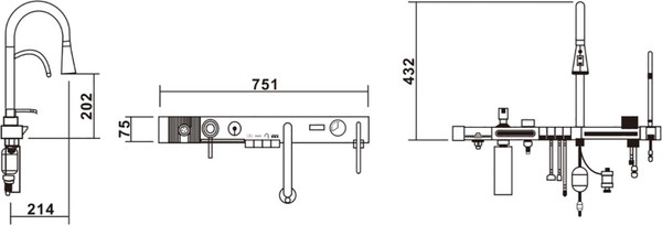 Мойка кухонная со смесителем Mixline Pro 554164 (черный графит, с сифоном)