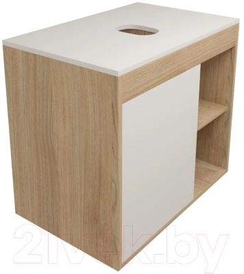 Тумба под умывальник Teymi Nura 80 / T60533 (дуб эврика/белый матовый) - фото