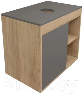 Тумба под умывальник Teymi Nura 80 / T60534 (дуб эврика/графит матовый) - фото