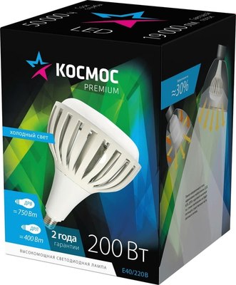 Лампа Космос HWLED 200Вт 6500К E40 220В / KHWLED200WE4065