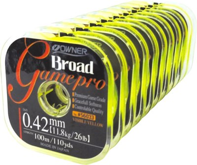 Леска монофильная Owner Broad Game Pro yellow 56033-018 - фото
