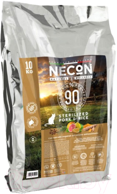 Сухой корм для кошек Necon Для стерилизованных кошек со свининой и рисом / NW018 - фото