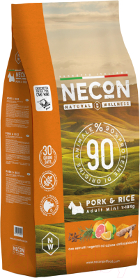 Сухой корм для собак Necon Для мелких пород со свининой и рисом / NW001 - фото