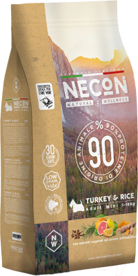 Сухой корм для собак Necon Для мелких пород с индейкой и рисом / NW025 - фото