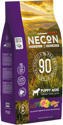 Сухой корм для собак Necon Для щенков мелких пород с индейкой и рисом / NW039 - фото