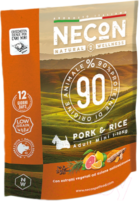 Сухой корм для собак Necon Для мелких пород со свининой и рисом / NW041 - фото