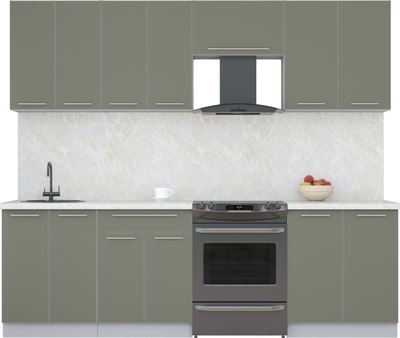 Кухонный гарнитур Интерлиния Мила Пластик 2.5 А - фото