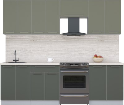 Кухонный гарнитур Интерлиния Мила Пластик 2.5 А - фото