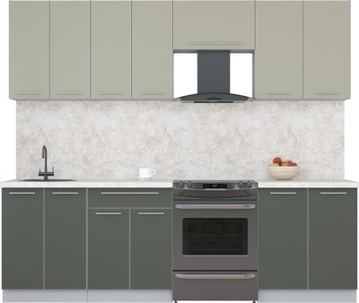 Кухонный гарнитур Интерлиния Мила Пластик 2.5 А - фото