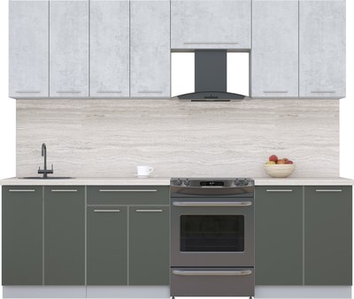 Кухонный гарнитур Интерлиния Мила Пластик 2.5 А - фото