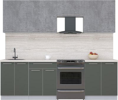 Кухонный гарнитур Интерлиния Мила Пластик 2.5 А - фото