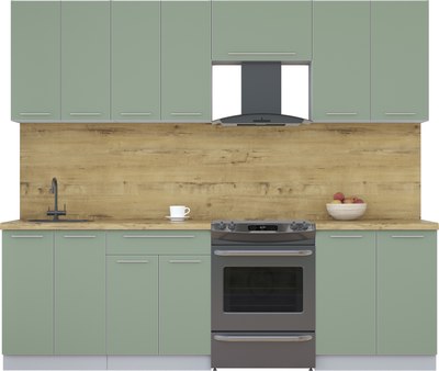 Кухонный гарнитур Интерлиния Мила Пластик 2.5 А - фото