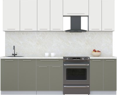 Кухонный гарнитур Интерлиния Мила Пластик 2.6 А - фото