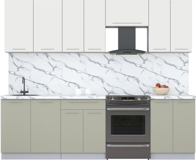 Кухонный гарнитур Интерлиния Мила Пластик 2.6 А - фото