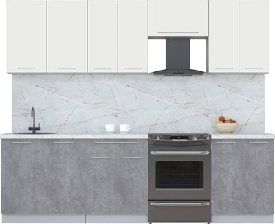 Кухонный гарнитур Интерлиния Мила Пластик 2.6 А - фото