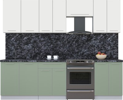 Кухонный гарнитур Интерлиния Мила Пластик 2.6 А - фото