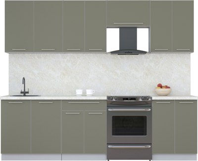 Кухонный гарнитур Интерлиния Мила Пластик 2.6 А - фото