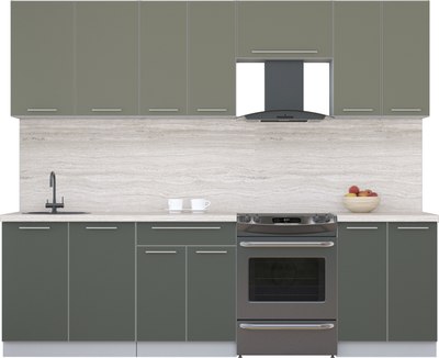 Кухонный гарнитур Интерлиния Мила Пластик 2.6 А - фото