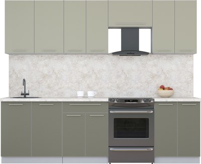 Кухонный гарнитур Интерлиния Мила Пластик 2.6 А - фото
